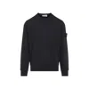Stone Island Vanisé Brushed Heavy Cotton Sweatshirt In Black