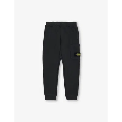 Stone Island Kids' Charcoal Logo-patch Cotton-jersey Jogging Bottoms 2-8