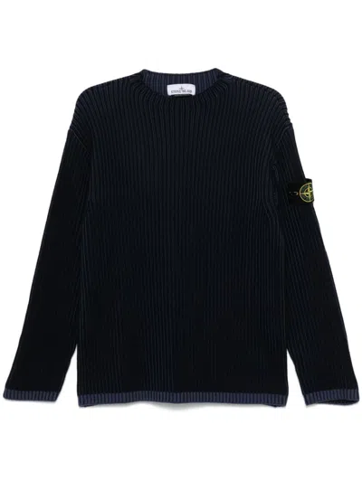 Stone Island Chunky-ribbed Sweater In Blue