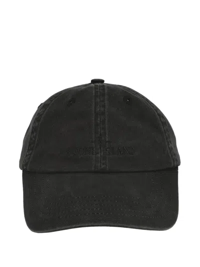 Stone Island Classic Baseball Cap For Men In Black