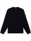 Stone Island Classic Black Knitwear Sweater With Ribbed Cuffs In Black
