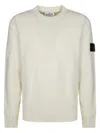 Stone Island Ribbed Knit Sweater With Crew Neckline And Logo Patch In Multi