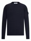 Stone Island Classic Crew Neck Sweater With Distinctive Patch Detail In Multi