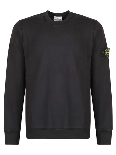 STONE ISLAND CLASSIC CREW NECK SWEATER WITH LOGO PATCH ACCENTS