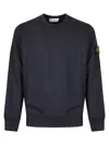 Stone Island Classic Crew Neck Sweater With Logo Patch Detail In Black
