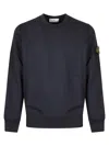 Stone Island Classic Crew Neck Sweater With Logo Patch Accents In Black
