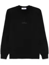 Stone Island Cotton Sweatshirt With Embroidered Logo In Black