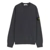 Stone Island Classic Fleece Crewneck Sweatshirt 'dark Grey' In Black