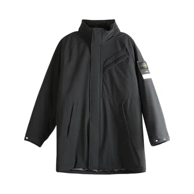 Pre-owned Stone Island Classic High Neck Long Coat 'black' | Men's Size L