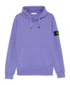 Stone Island Compass-badge Cotton Hoodie In Purple