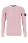 Stone Island Classic Knit Blue Sweater With Ribbed Detailing In Pink