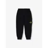 Stone Island Black Classic Logo-patch Cotton-jersey Jogging Bottoms 2-8 In Black