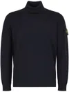 Stone Island Classic Ribbed Turtleneck Sweater In Black