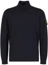 Stone Island Classic Ribbed Turtleneck Sweater In Black
