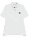 Stone Island Classic White Polo Shirt With Buttoned Placket In White
