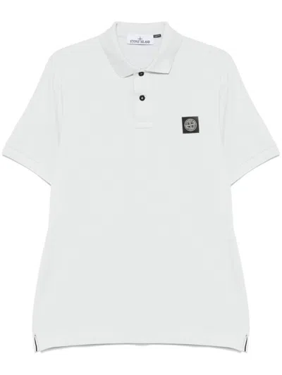 Stone Island Classic White Polo Shirt With Buttoned Placket