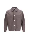 Stone Island Buttoned Patch Jacket In Brown