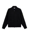 Stone Island Coach Jacket With Button-fastened Pockets And Two-way Zip In Black