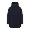 Stone Island Tech Fabric Hooded Parka In Blue