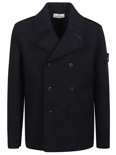 Stone Island Coat In Black