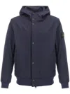 Stone Island Blue Light Soft Shell-r E. Dye Technology Jacket In V0020 Navy Blue