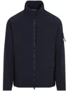 Stone Island Logo Zip-up Jacket In V0020 Navy Blue