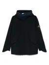 Stone Island Short Parka With Protective Hood In V0020 Navy Blue