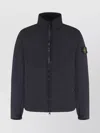 Stone Island Coat Technical Fabric Drawstring Adjustable In Black