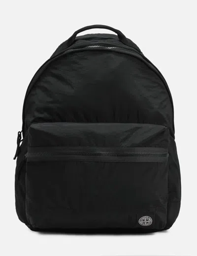 Stone Island Coated Nylon Metal In Econyl® Backpack In Black