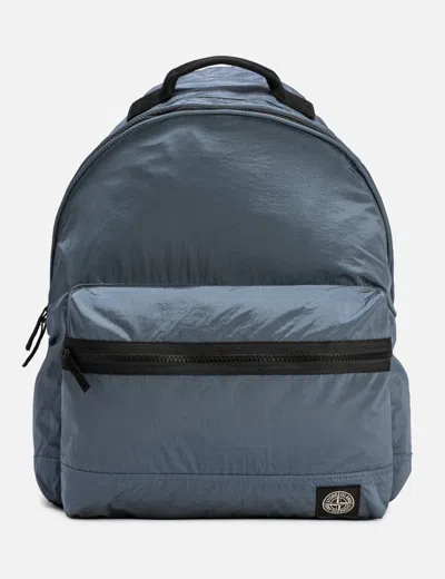 Stone Island Coated Nylon Metal In Econyl® Backpack In Blue