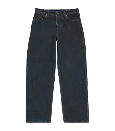 Stone Island Coated Relaxed Jeans In Blue