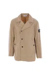 Stone Island Short Nylon Trench Coat Coats Beige