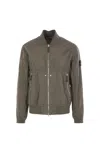Stone Island Military Green Bomber Jacket With Iridescent Finish