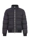 Stone Island Quilted High Collar Bomber Jacket In Black