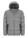 Stone Island Padded Puffer Jacket With High Collar In Gray