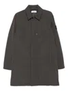 Stone Island Button-fastening Coat In Gray
