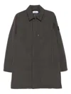 Stone Island Button-fastening Coat In Gray