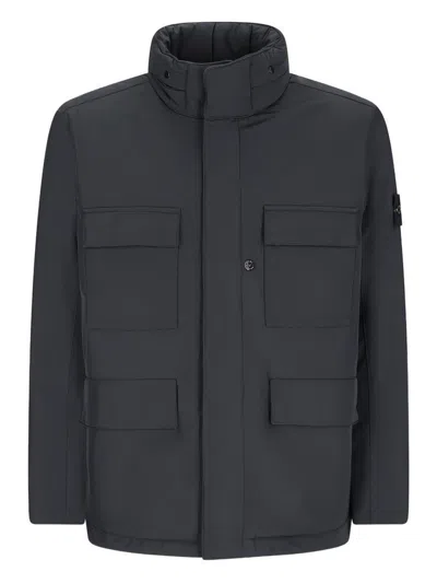 Stone Island Compass-badge Field Jacket In Black
