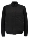 Stone Island Performance Twill Wool Bomber Jacket In Black