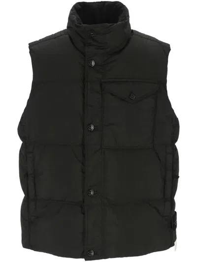 Stone Island Down Vest In Lightweight Nylon Reps Jackets Black