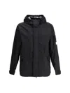 Stone Island Compass Patch Hooded Jacket In Black