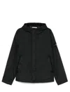 Stone Island Hooded Jacket Crinkle Reps R-ny In Black