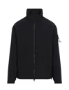 Stone Island Logo Zip-up Jacket In Black