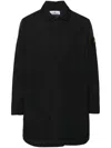 Stone Island Compass-badge Single-breasted Coat In Black