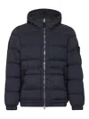 Stone Island Midnight Blue Stretch Nylon Down Jacket In Blue