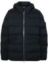Stone Island Compass-logo Hooded Jacket In Blue