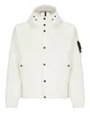 Stone Island Hooded Quilted Jacket Side Pockets In White