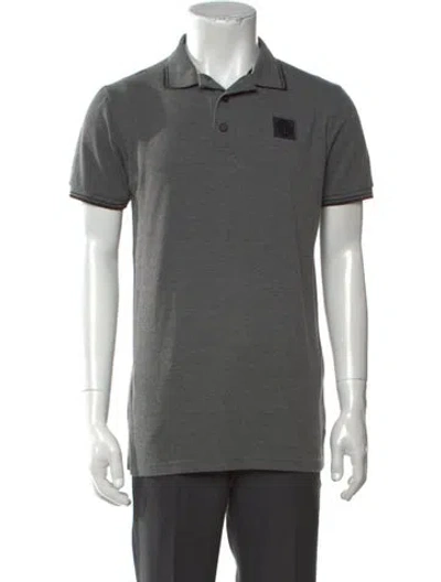 Pre-owned Stone Island Collar Short Sleeve Polo Shirt In Grey