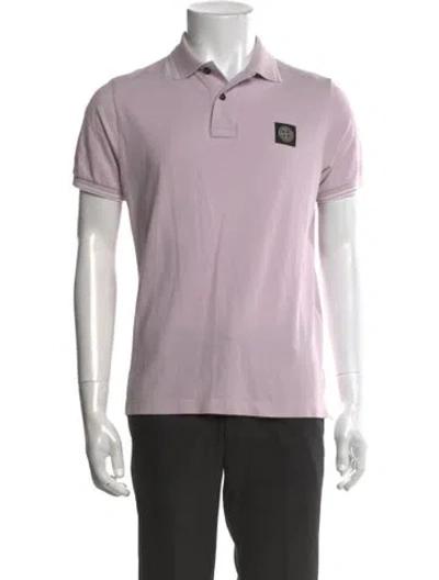Pre-owned Stone Island Collar Short Sleeve Polo Shirt In Purple