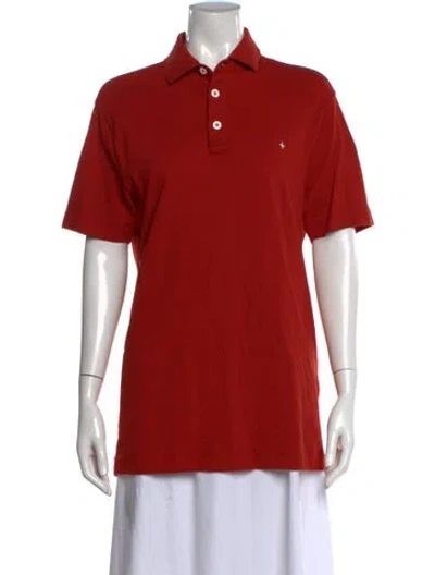 Pre-owned Stone Island Collar Short Sleeve Polo Shirt In Red